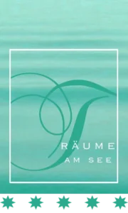 Logo mit dem Schriftzug TR&Auml;UME AM SEE auf t&uuml;rkisem Hintergrund